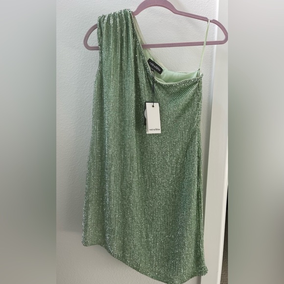 Retrofete Ella sequin dress (sage with velvet and sequins) XS NWT - Picture 11 of 11